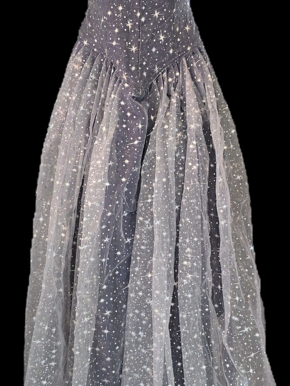 Custom Made Navy Starry Ball Gown | Evening Dress - Picture 5 of 9